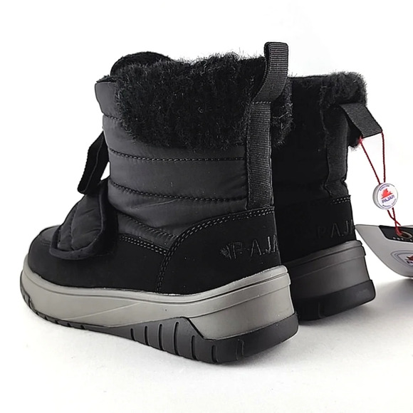 PAJAR Youth Black Winter Waterproof Boots Velcro Insulated Rated -30c Size US 1 - Picture 5 of 15